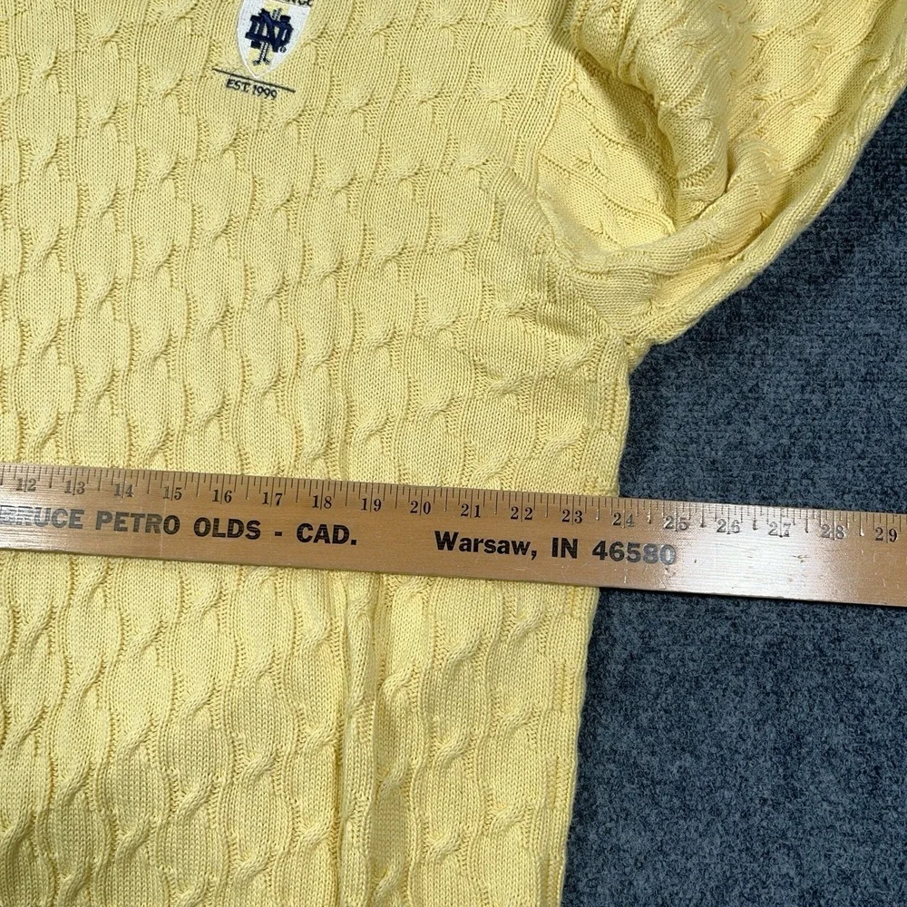 VTG Bobby Jones Notre Dame Chunky Cable 3D‎ Knit Sweater Mens XL Grandpa Golf